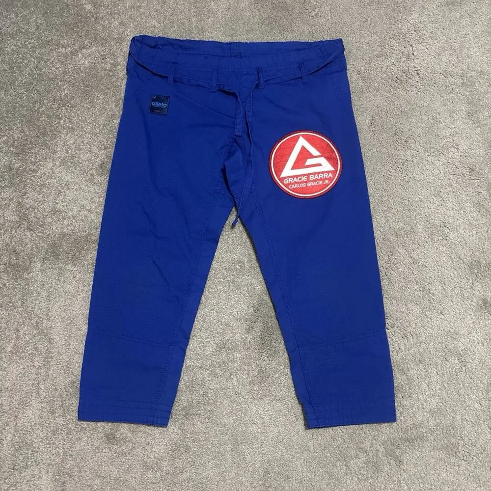 Gracie Barra Pants Men's A0 Blue Limited Edition Atleta BJJ GI Karate MMA
